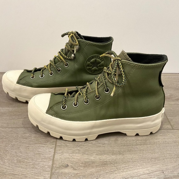 CONVERSE Chuck Taylor Lugged All Star High Top Sneaker  Army Green Size 7.5 - Picture 3 of 13